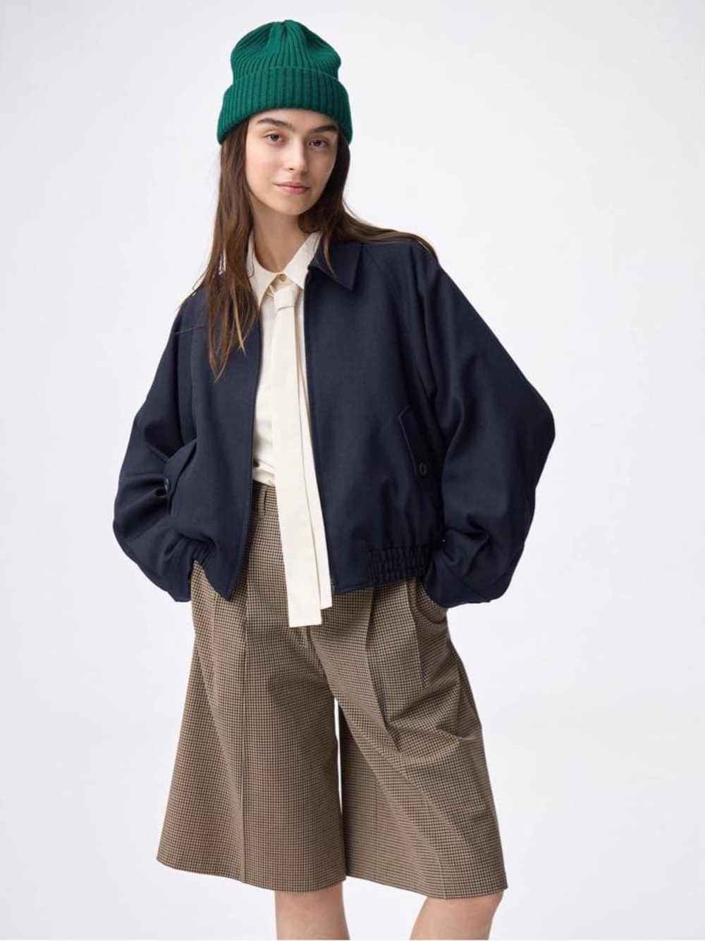 GU Dark Navy Zip-Front Harrington Jacket
